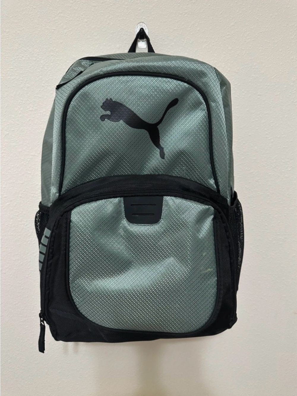 PUMA Sage Green and Black Backpack